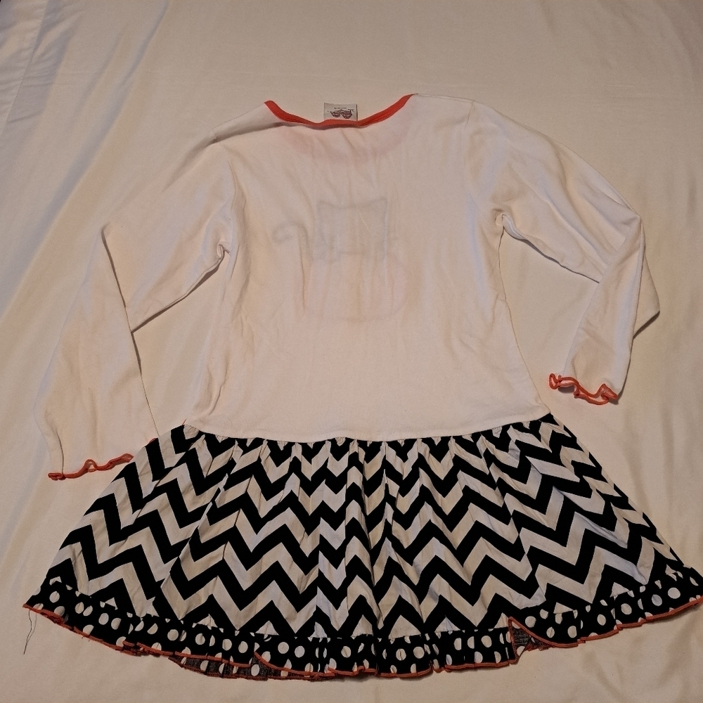 Ann Loren girls size 9/10 tunic Halloween design pumpkin black cat - Picture 5 of 5